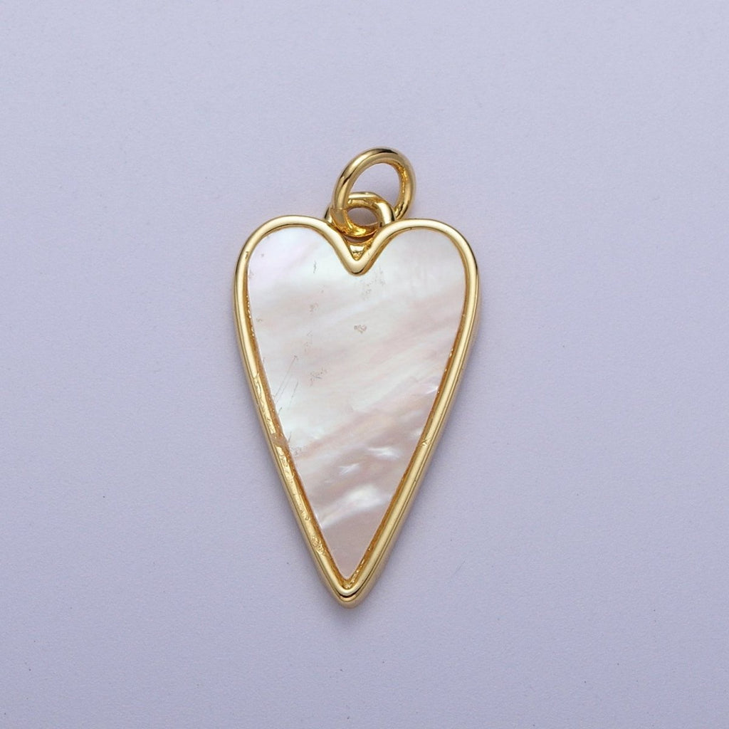 Gold Shell Pearl Heart Love Charm For Valentine Jewelry Making in Gold & Silver | C-717
