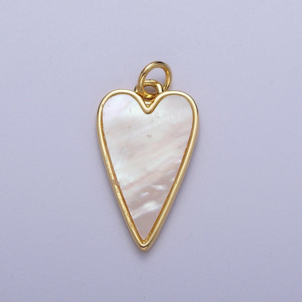 Gold Shell Pearl Heart Love Charm For Valentine Jewelry Making in Gold & Silver | C-717