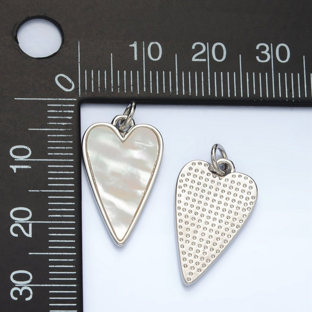 Gold Shell Pearl Heart Love Charm For Valentine Jewelry Making in Gold & Silver | C-717