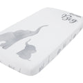 Elephant Tribe Grey and White 100% Cotton Photo Op Fitted Crib Sheet