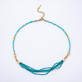 Handmade 3mm Blue, Red, White Crystal Round Tube Multi Layer Gemstone Chain 16.5 Inch Necklace | WA-00811 WA-00827 WA-00835