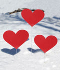 Heart Garden Stakes (set of 3), Outdoor Valentine's Day Decoration
