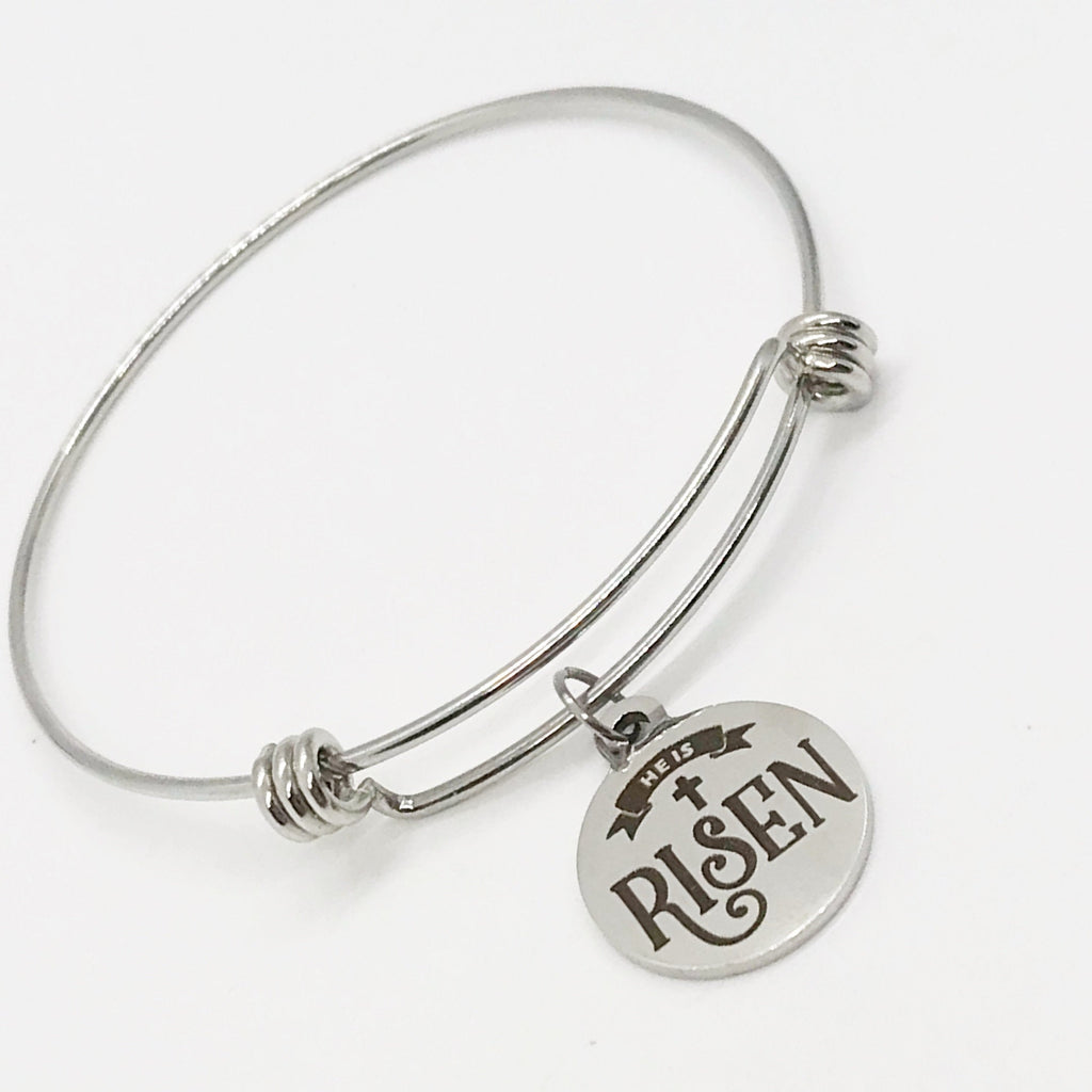 Easter Jewelry, He is Risen Bracelet, Charm Bracelet, Charm Bangle, Resurrection Gifts, Easter Basket Ideas, Christ Is Risen, Jesus Is Alive