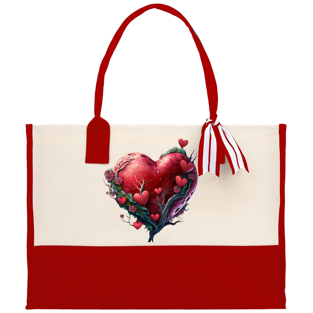 Red Hearts Valentine's day gifts for her True Love Tote Bag Custom Gift Bag Valentine TMC-L-VD1010