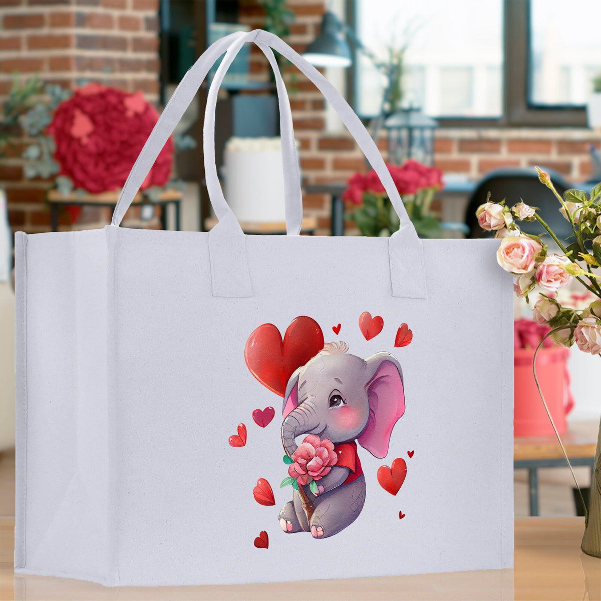 Heart Canvas Tote Bag Happy Valentines Day Gift for Her Love Tote Bag Lovers Gift Mother Day Gift Cute Valentines Gift