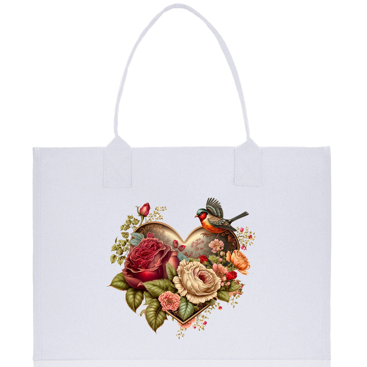 Heart Canvas Tote Bag Happy Valentines Day Gift for Her Love Tote Bag Lovers Gift Mother Day Gift Cute Valentines Gift