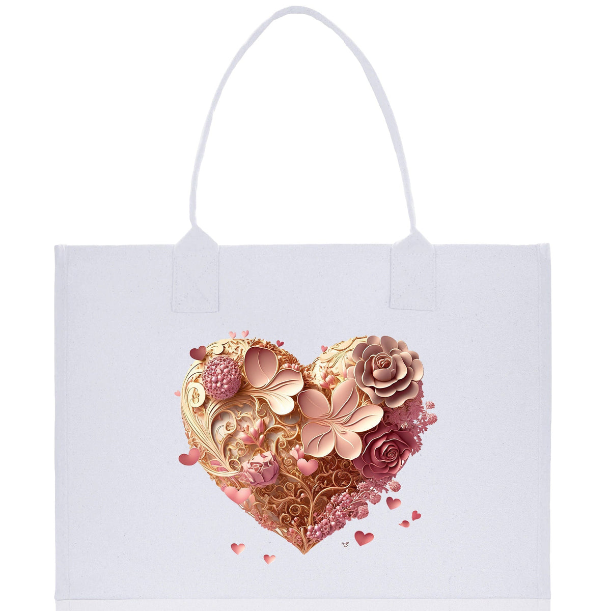 Heart Canvas Tote Bag Happy Valentines Day Gift for Her Love Tote Bag Lovers Gift Mother Day Gift Cute Valentines Gift