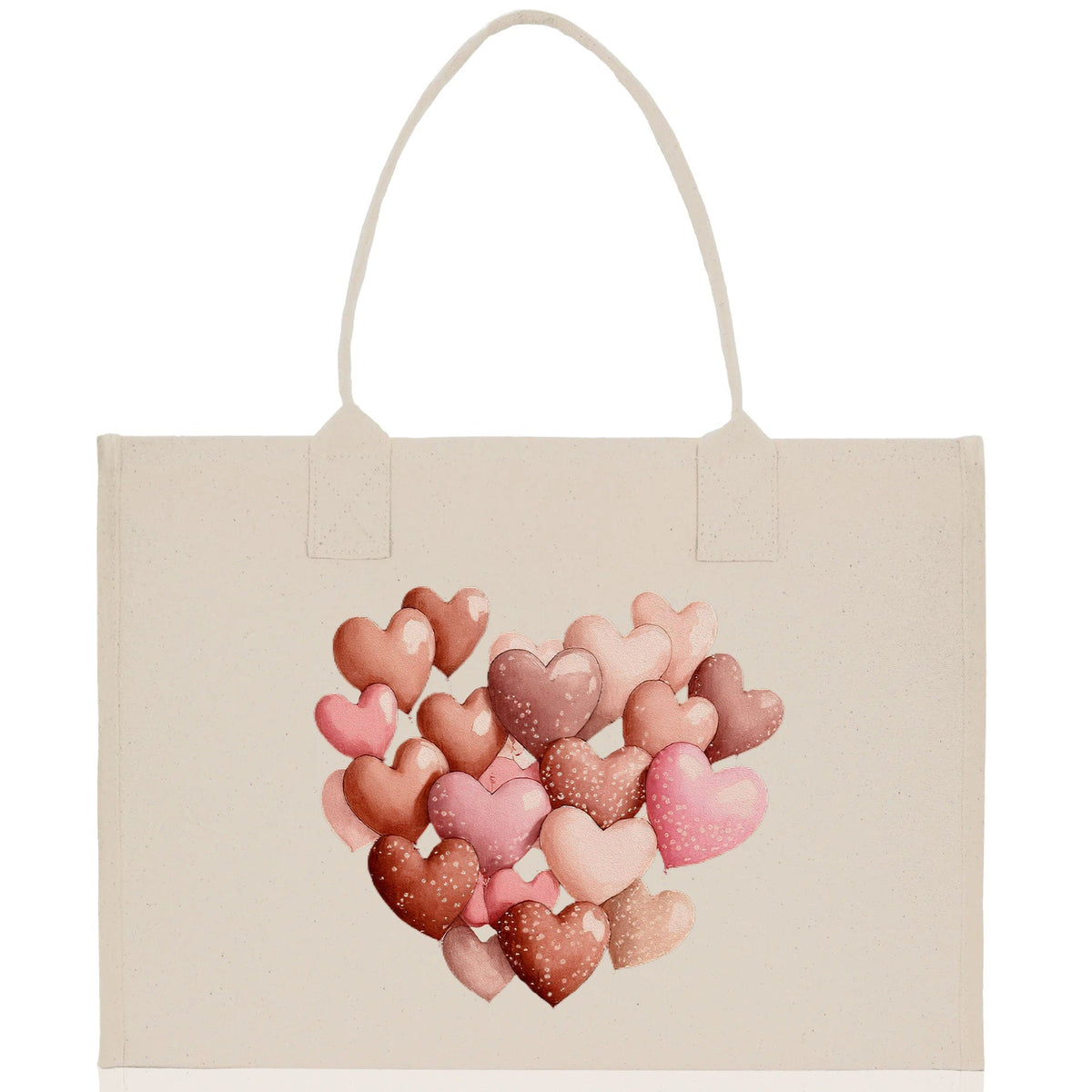 Heart Canvas Tote Bag Happy Valentines Day Gift for Her Love Tote Bag Lovers Gift Mother Day Gift Cute Valentines Gift