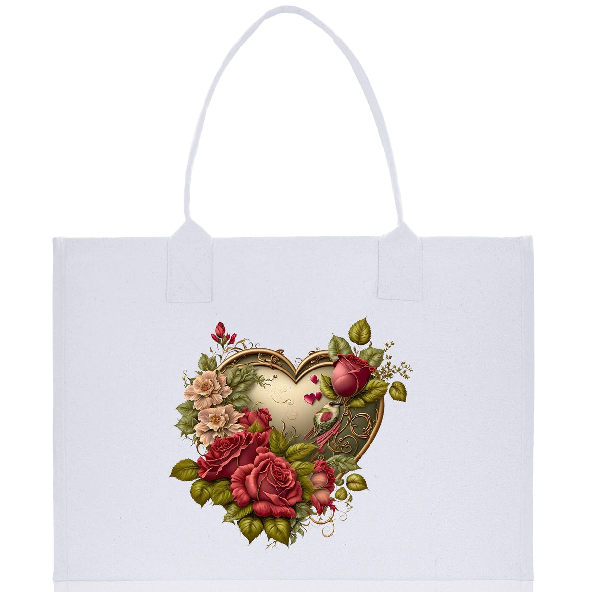 Heart Canvas Tote Bag Happy Valentines Day Gift for Her Love Tote Bag Lovers Gift Mother Day Gift Cute Valentines Gift