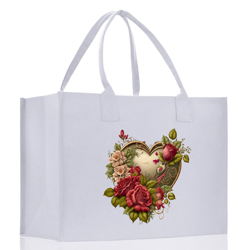 Heart Canvas Tote Bag Happy Valentines Day Gift for Her Love Tote Bag Lovers Gift Mother Day Gift Cute Valentines Gift