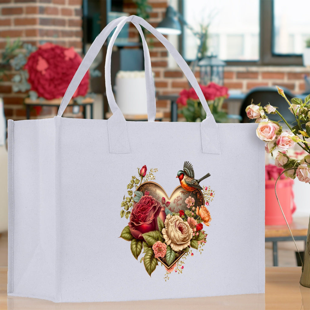 Heart Canvas Tote Bag Happy Valentines Day Gift for Her Love Tote Bag Lovers Gift Mother Day Gift Cute Valentines Gift