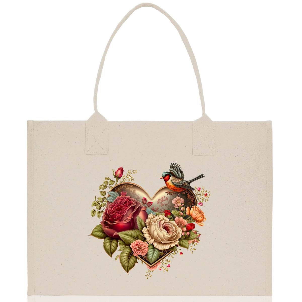 Heart Canvas Tote Bag Happy Valentines Day Gift for Her Love Tote Bag Lovers Gift Mother Day Gift Cute Valentines Gift