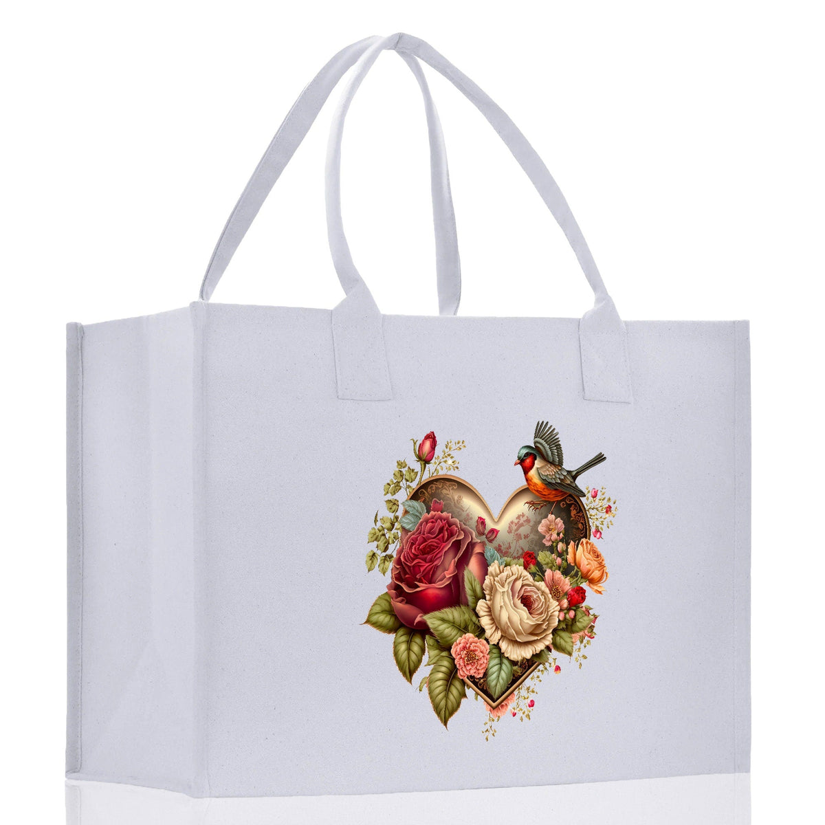 Heart Canvas Tote Bag Happy Valentines Day Gift for Her Love Tote Bag Lovers Gift Mother Day Gift Cute Valentines Gift