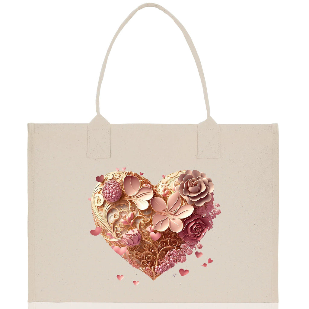 Heart Canvas Tote Bag Happy Valentines Day Gift for Her Love Tote Bag Lovers Gift Mother Day Gift Cute Valentines Gift