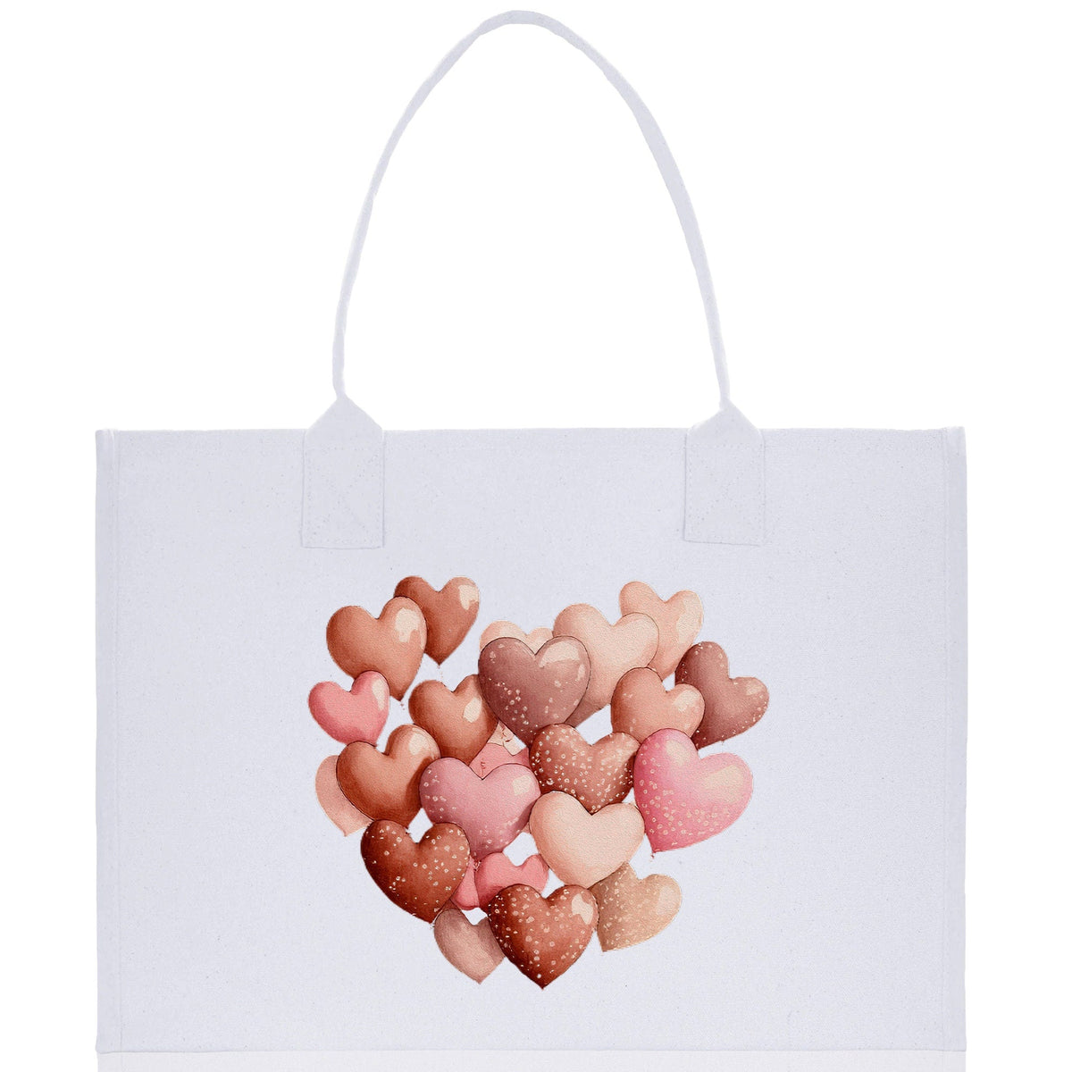 Heart Canvas Tote Bag Happy Valentines Day Gift for Her Love Tote Bag Lovers Gift Mother Day Gift Cute Valentines Gift