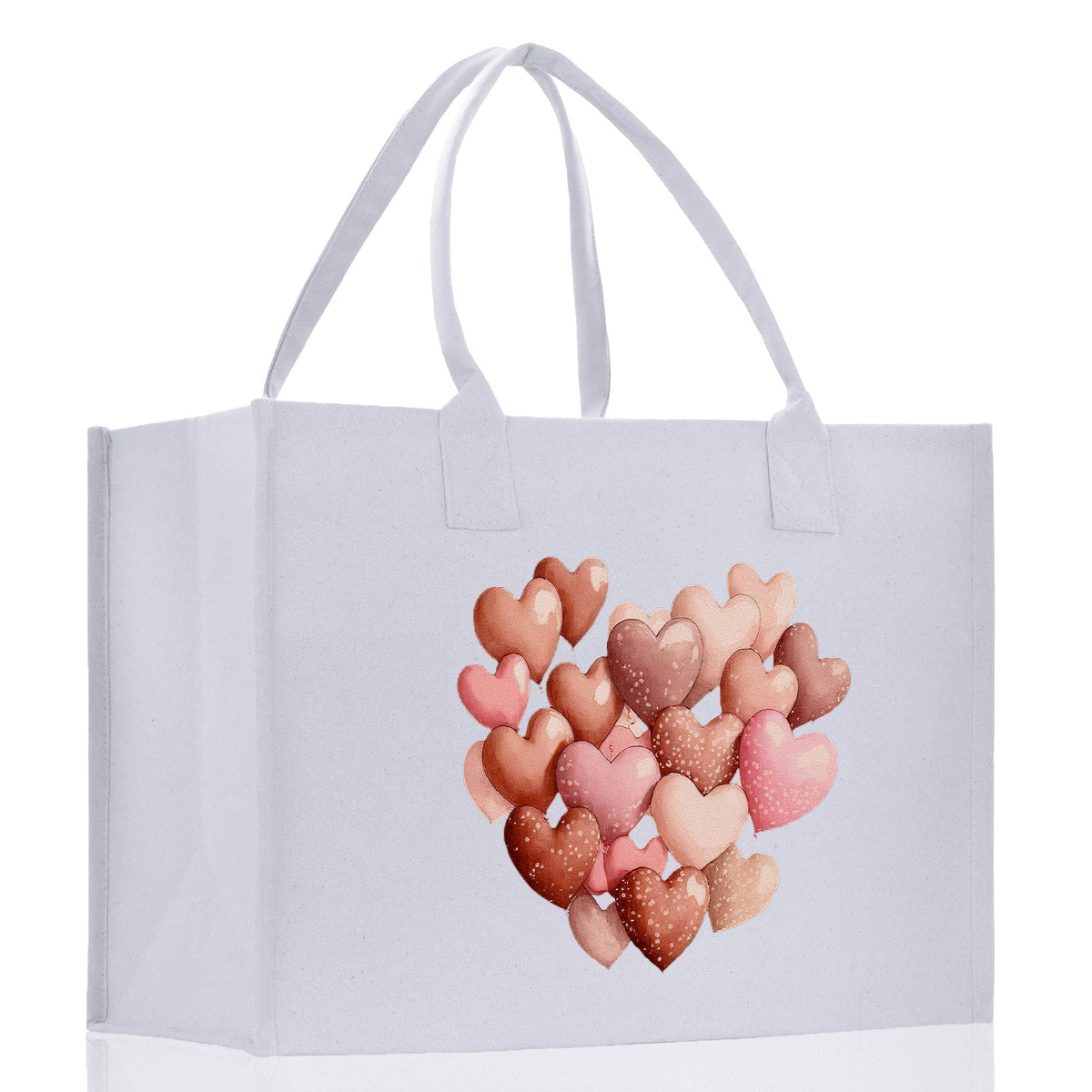 Heart Canvas Tote Bag Happy Valentines Day Gift for Her Love Tote Bag Lovers Gift Mother Day Gift Cute Valentines Gift