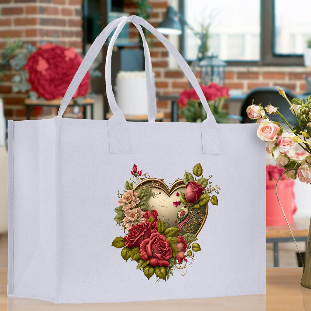 Heart Canvas Tote Bag Happy Valentines Day Gift for Her Love Tote Bag Lovers Gift Mother Day Gift Cute Valentines Gift