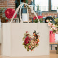 Heart Canvas Tote Bag Happy Valentines Day Gift for Her Love Tote Bag Lovers Gift Mother Day Gift Cute Valentines Gift
