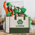 Saint Patrick's Day Personalized Cotton Canvas Tote Bag St Patrick Day Gift Shamrock Bag Lucky St Patrick's Irish Tote Bag Shenanigans Gift