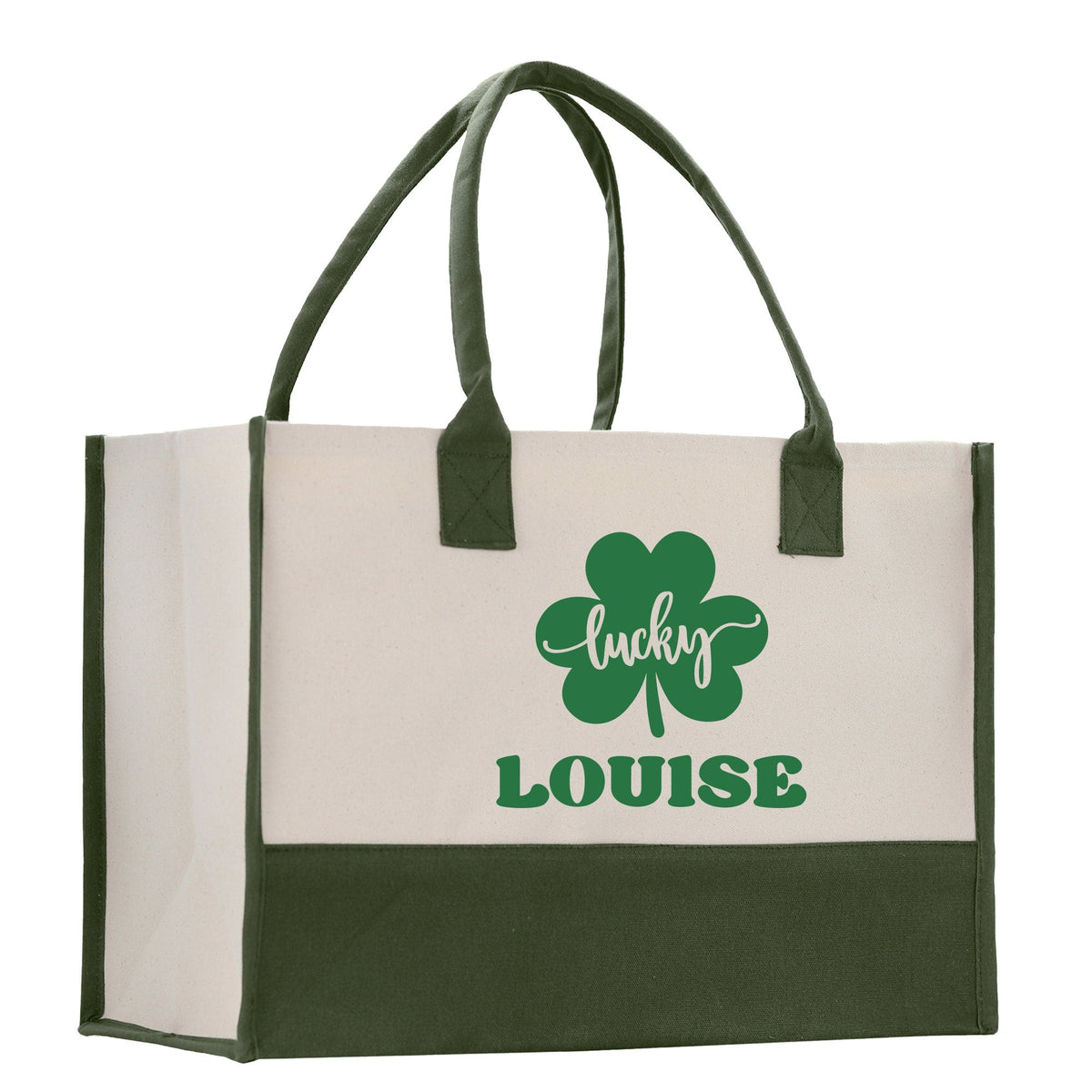 Saint Patrick's Day Personalized Cotton Canvas Tote Bag St Patrick Day Gift Shamrock Bag Lucky St Patrick's Irish Tote Bag Shenanigans Gift