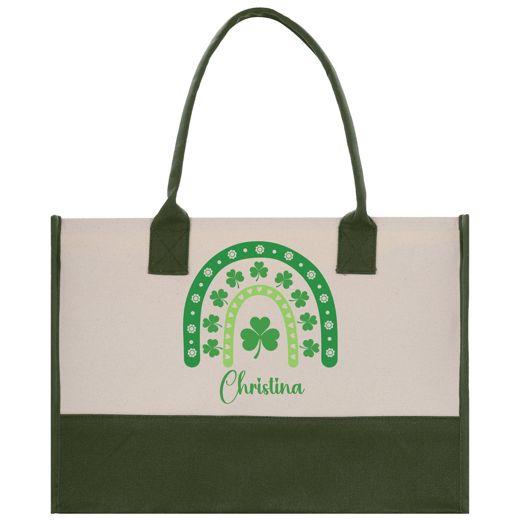 Saint Patrick's Day Personalized Cotton Canvas Tote Bag St Patrick Day Gift Shamrock Bag Lucky St Patrick's Irish Tote Bag Shenanigans Gift