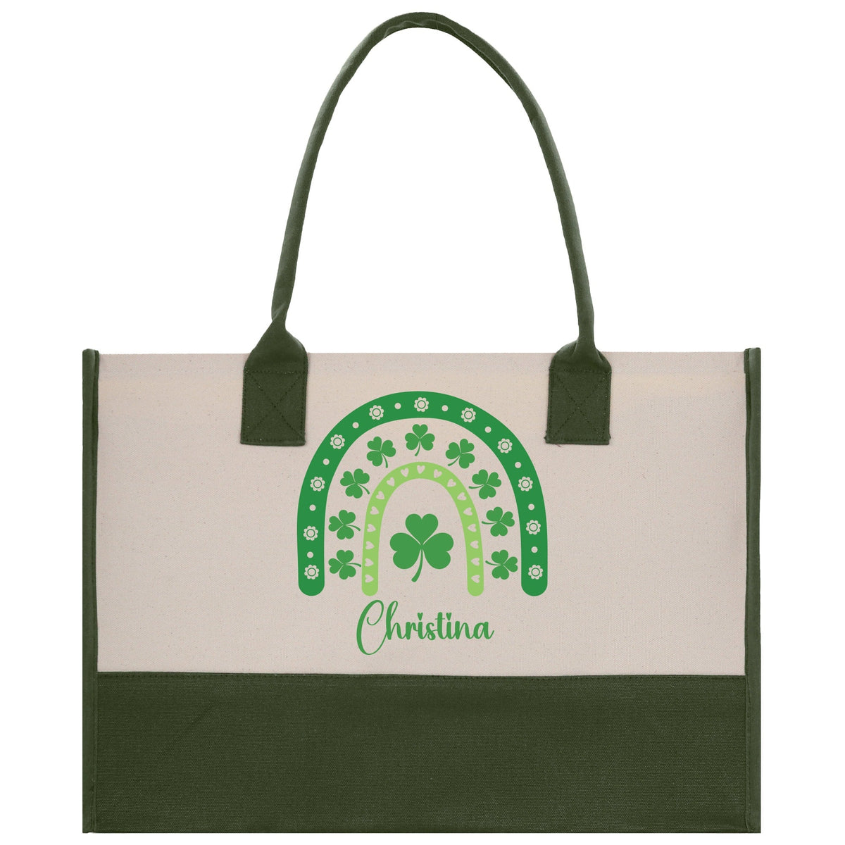 Saint Patrick's Day Personalized Cotton Canvas Tote Bag St Patrick Day Gift Shamrock Bag Lucky St Patrick's Irish Tote Bag Shenanigans Gift