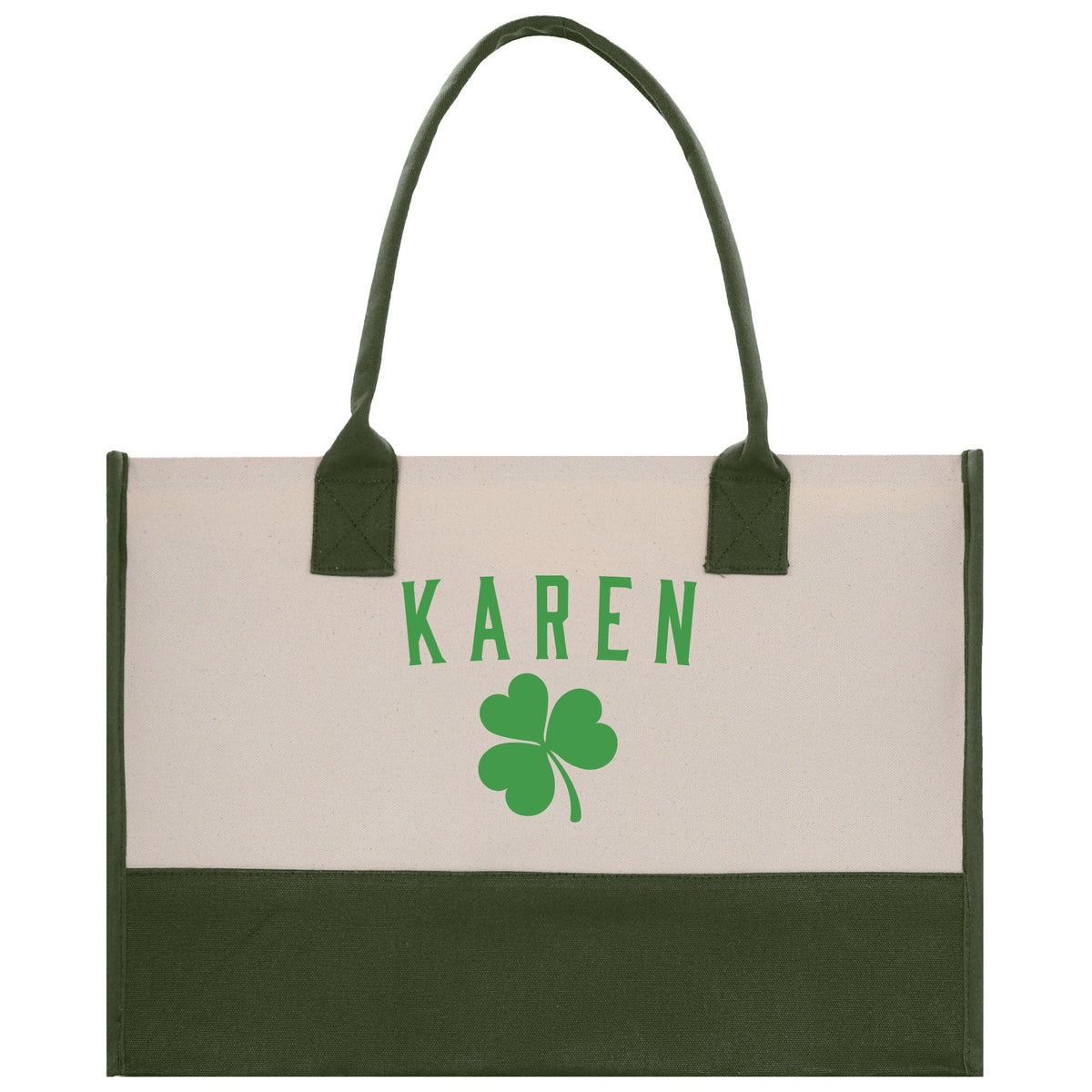 Saint Patrick's Day Personalized Cotton Canvas Tote Bag St Patrick Day Gift Shamrock Bag Lucky St Patrick's Irish Tote Bag Shenanigans Gift