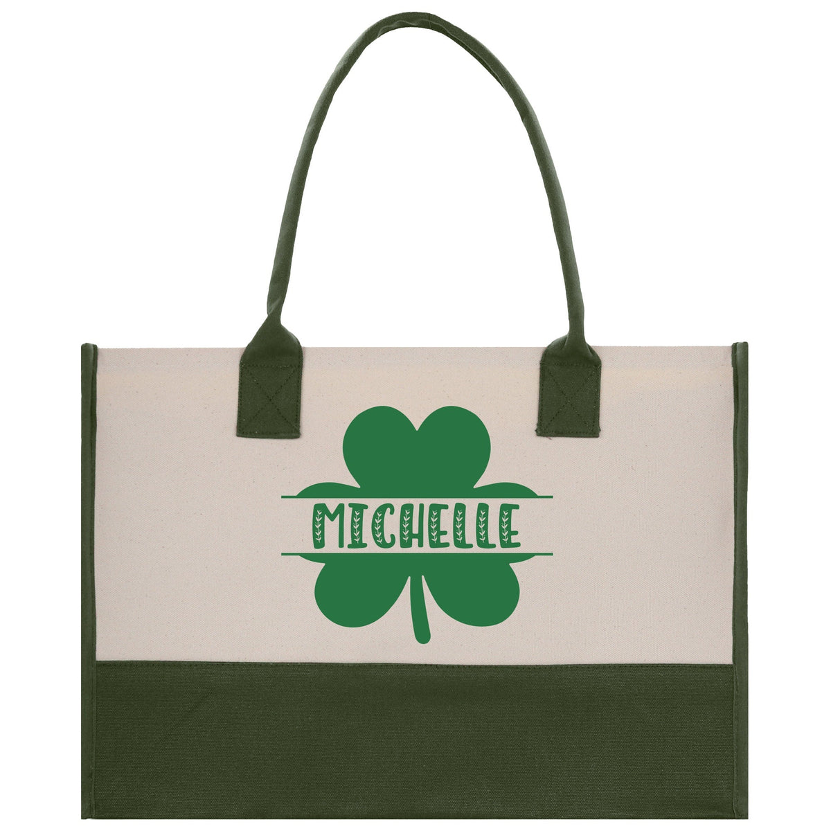 Saint Patrick's Day Personalized Cotton Canvas Tote Bag St Patrick Day Gift Shamrock Bag Lucky St Patrick's Irish Tote Bag Shenanigans Gift