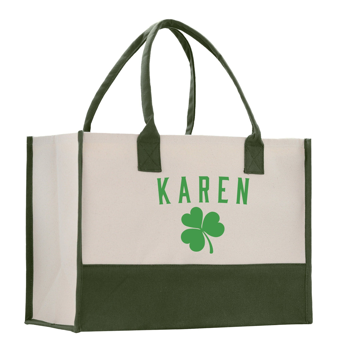Saint Patrick's Day Personalized Cotton Canvas Tote Bag St Patrick Day Gift Shamrock Bag Lucky St Patrick's Irish Tote Bag Shenanigans Gift