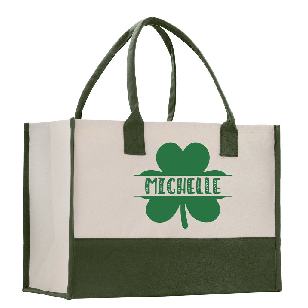 Saint Patrick's Day Personalized Cotton Canvas Tote Bag St Patrick Day Gift Shamrock Bag Lucky St Patrick's Irish Tote Bag Shenanigans Gift