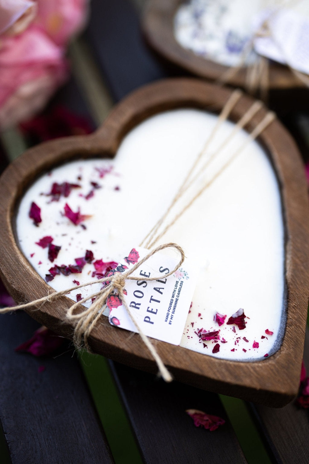 Heart-Shaped Dough Bowl Candle | Petal Rose Soy Wax | Love & Wedding Gift