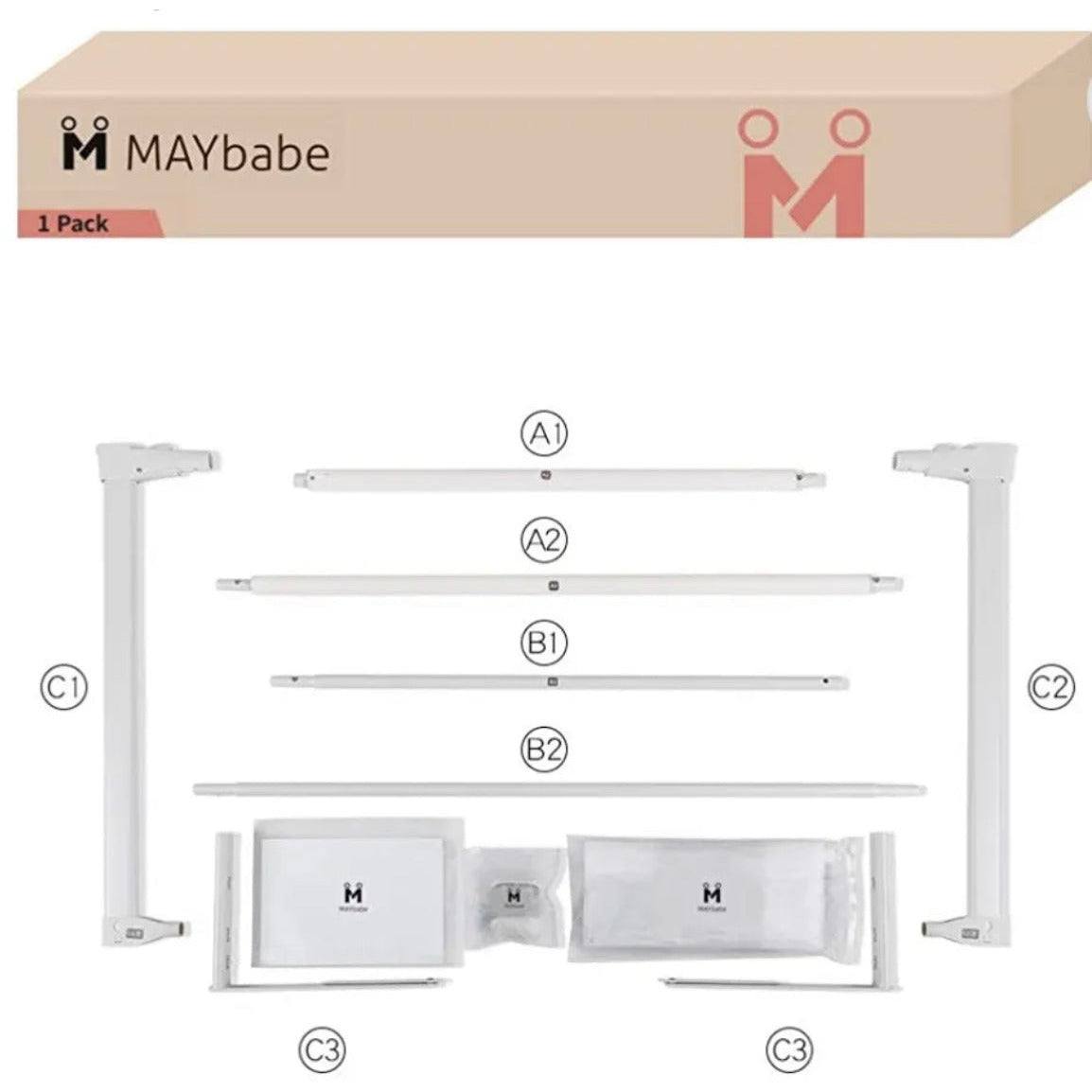 M MAYbabe Bed Rails for Babies and Toddlers, Extra Long and Tall Infants Bed Rail Guard Long Side of Kings or Queens(Grey-60 inches)