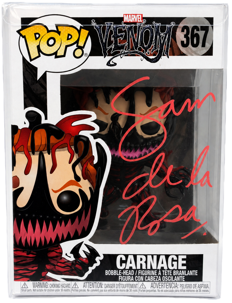 Funko Pop: Marvel -Spiderman Carnage#367 Sam De La Rosa Autographed w/COA