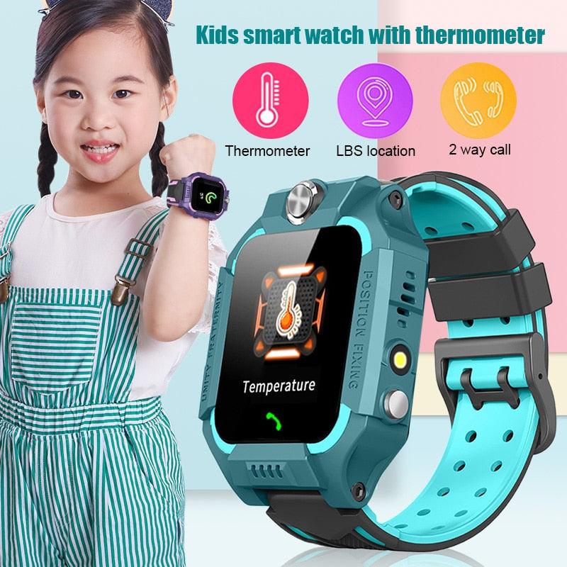 Kids Smart Watch Phone Call Thermometer Wristwatch GPS Locator Kids Smartwatch With Call Games Video Recorder Music Alarm Flashlight Touch Screen Smart Watch For Kids