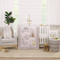 Classic Pooh Naturally Friends Ivory and Taupe Piglet, Eeyore, and Tigger 3 Piece Nursery Crib Bedding Set - Comforter, 100% Cotton Fitted Crib Sheet, and Crib Skirt