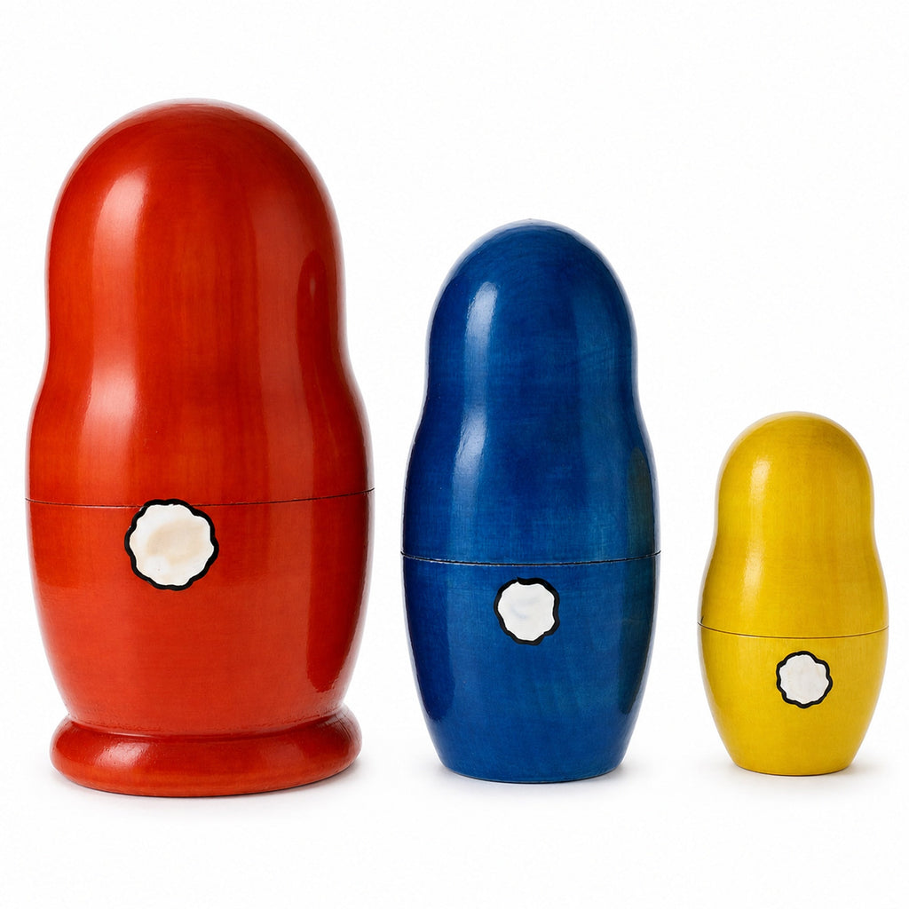 Wooden Easter Bunny Nesting Dolls - Spring Stacking Matryoshka 4.13 Inches