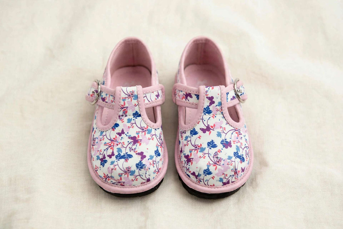 Children's Floral Mary Jane Dress Shoes – Removable Soles