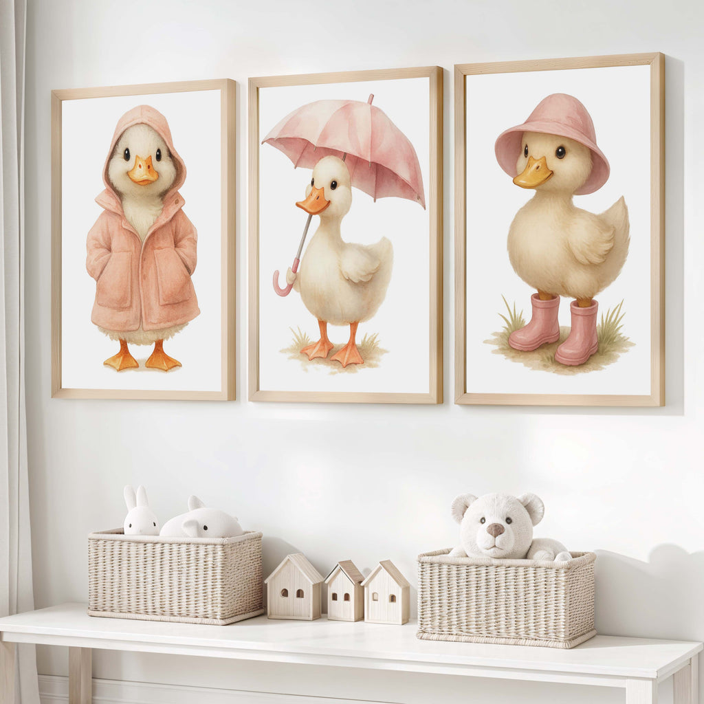 Duckling Nursery Wall Art – Cute Animal Print Trio