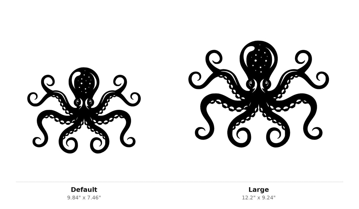 Octopus Wall Art — Curled Tentacle Silhouette | 2 Sizes