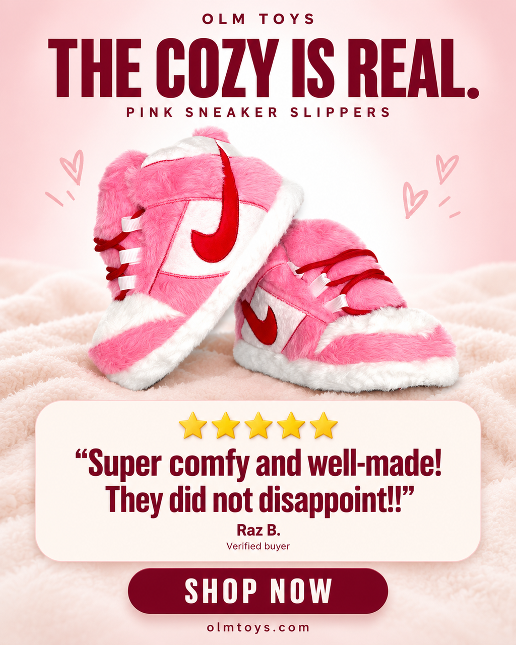 Pink Sneaker Slippers