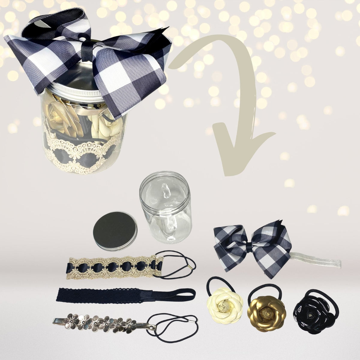 Black and Gold Party Favor Jar