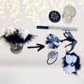 Custom Black, Silver and White Party Favor Jar