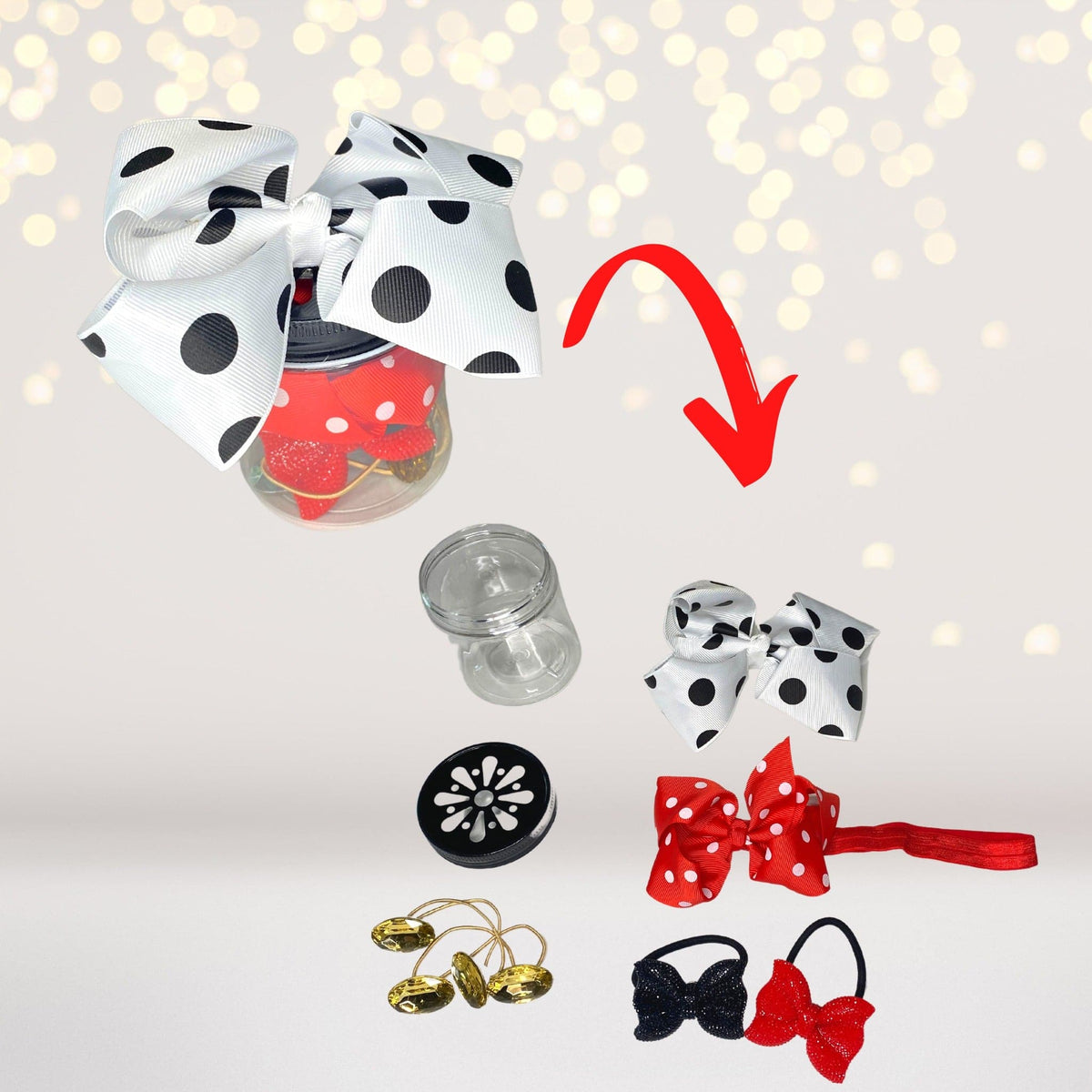 Red Polka Dot Party Jar Favor