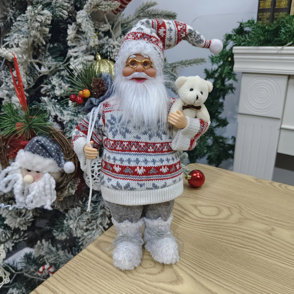 Plush 12 Inch Santa Claus Doll Life Size Figure