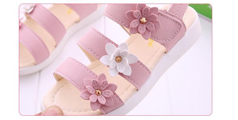 Girls' Flower Open-Toe Sandals