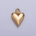 Puffed Heart Minimalist Valentine Add-On Charm in Gold & Silver | AC-305 AC-306