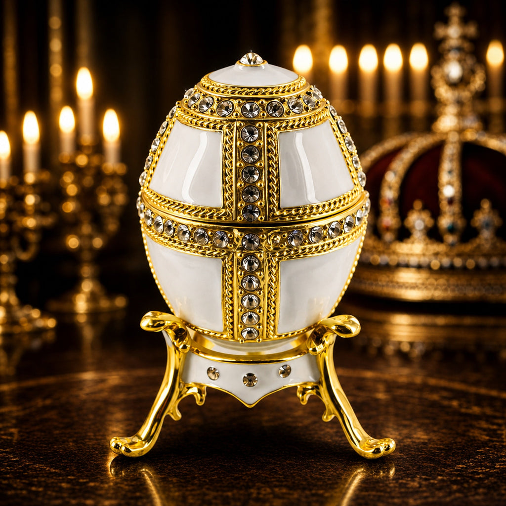 1890 Danish Palaces Royal Imperial Easter Egg in White