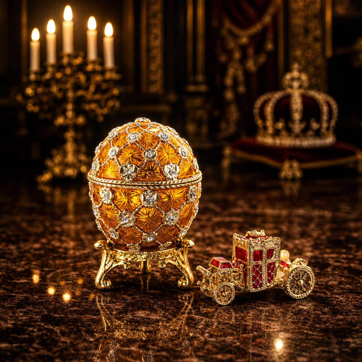 1897 Coronation Royal Imperial Easter Egg 2.5 Inches