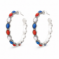 Stars, Stripes & Sparkle Hoop Earrings | Red White Blue Americana Statement Hoops