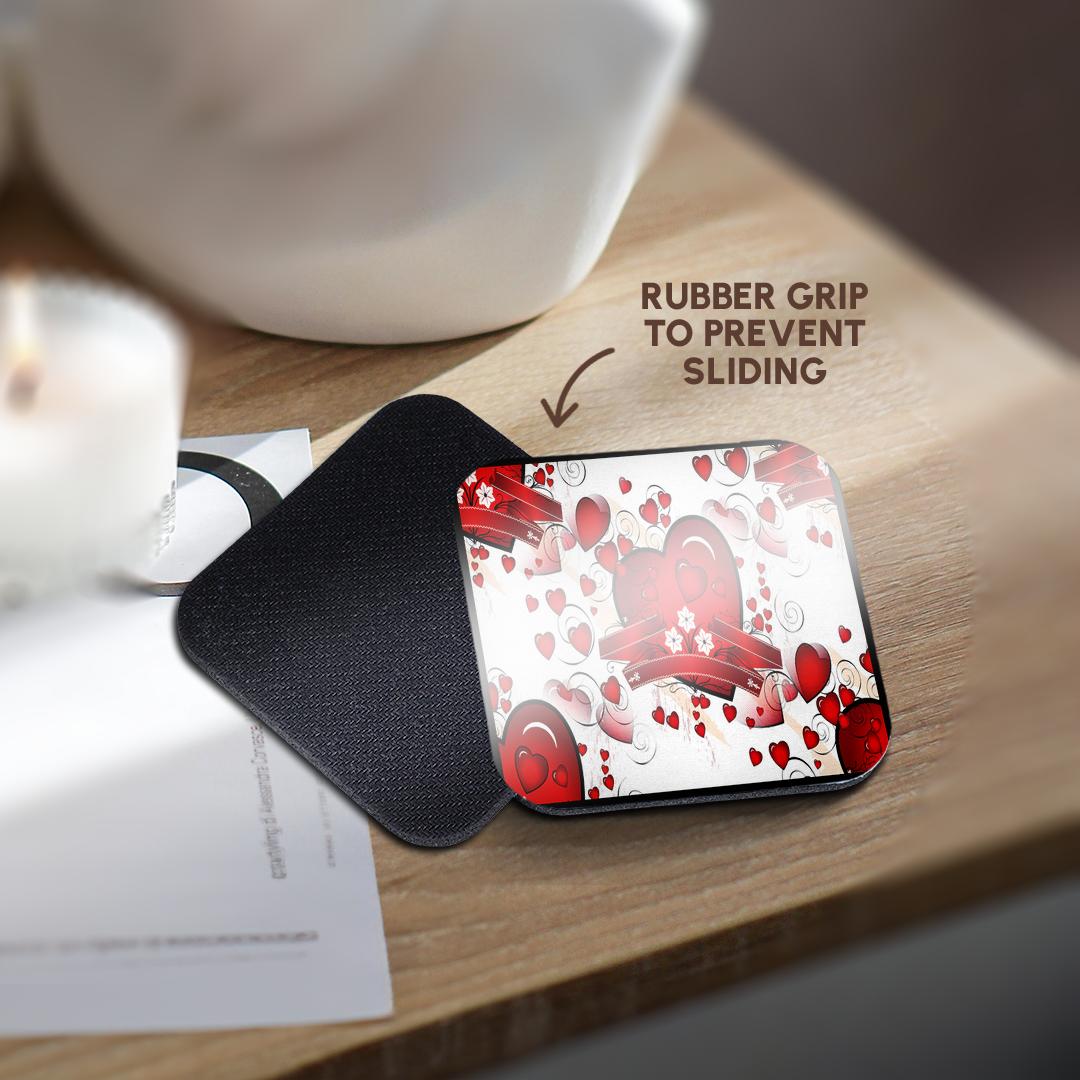 3dRose Susan Brown Designs Holiday Valentines Day - Valentine Red Hearts - Coasters (CST_14964)